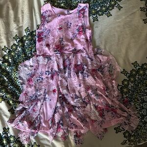 Pink floral dress, size 10. EUC